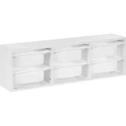 TOBIN - Wandplank met 6 dozen - Wit - Vezelplaat