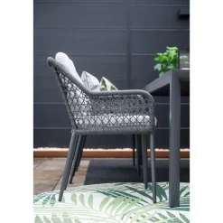 Toledo dining fauteuil - carbon black - dark grey - valley sand