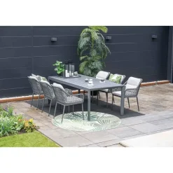 Toledo dining fauteuil - carbon black - dark grey - valley sand