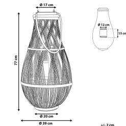 TONGA - Lantaarn - Wit - Bamboehout