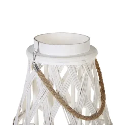 TONGA - Lantaarn - Wit - Bamboehout