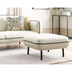 TONSBERG - Ottomaan - Lichtbeige - Polyester