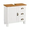 Toscana - Wastafelonderkast met 3 lades en 1 deur van grenen in wit