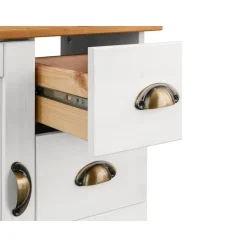 Toscana - Wastafelonderkast met 3 lades en 1 deur van grenen in wit