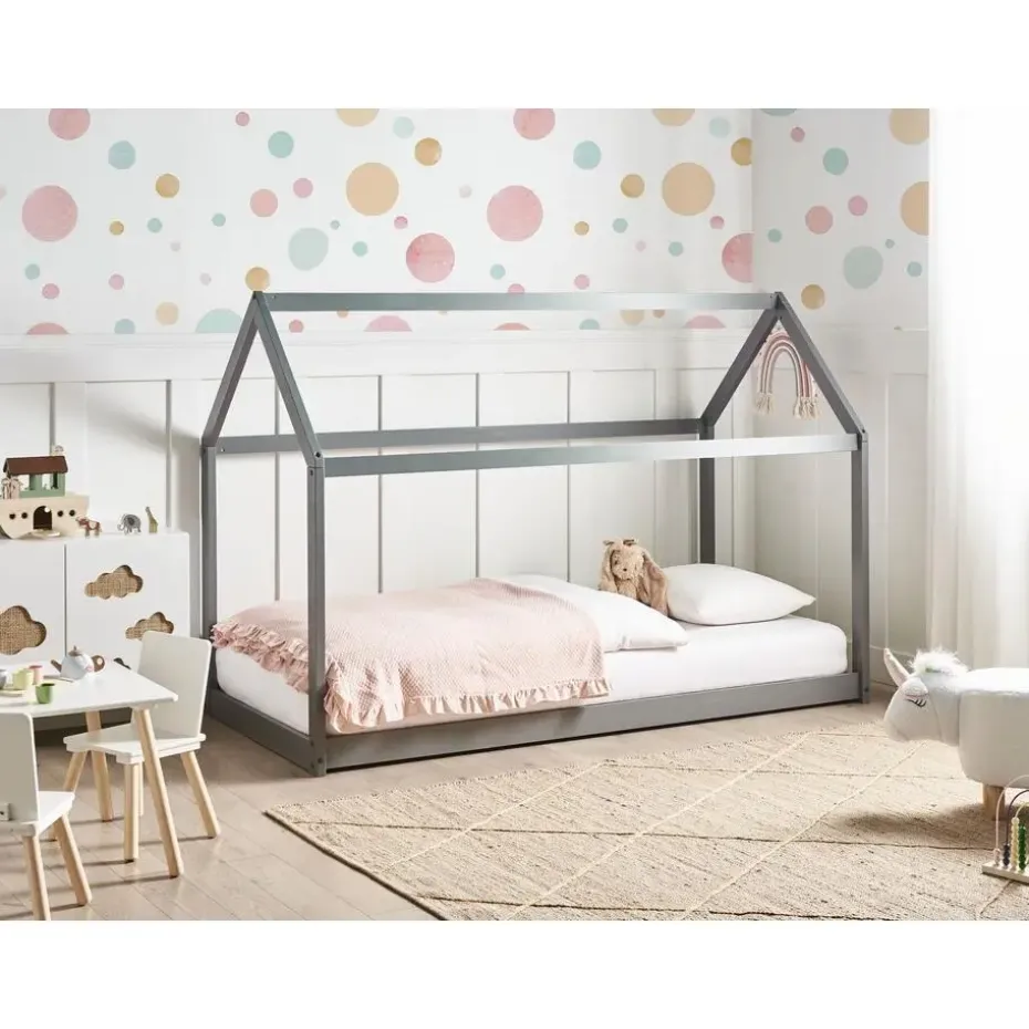 TOSSE - Kinderbed - Grijs - 90 x 200 cm - Hout