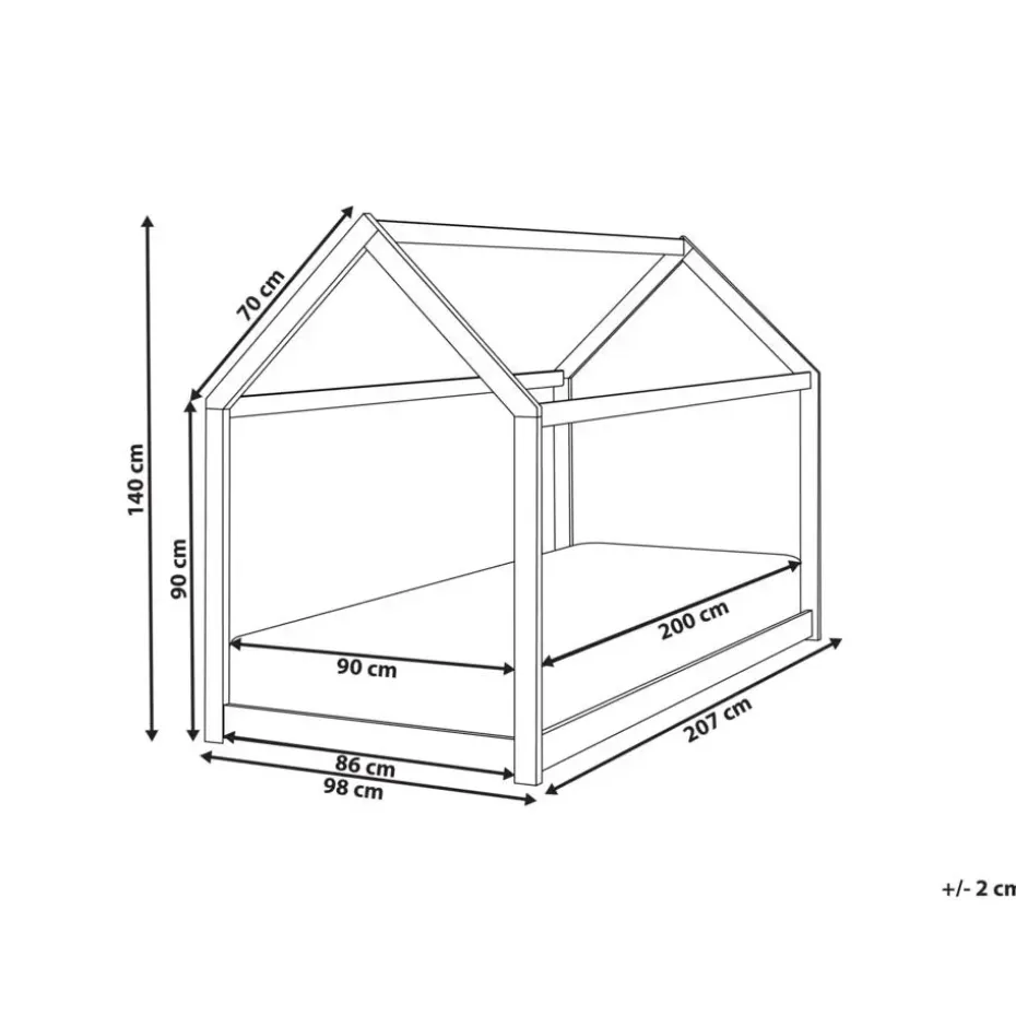 TOSSE - Kinderbed - Grijs - 90 x 200 cm - Hout