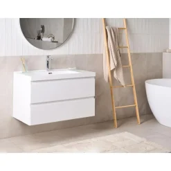 TOTA - Wandgemonteerd meubel met wasbak - Wit - MDF