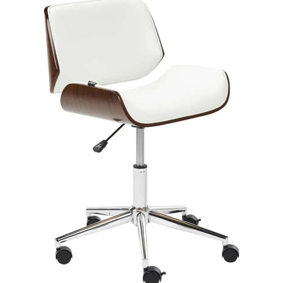 TOTOWA - Bureaustoel - Donkerhout/Zwart - Kunstleer