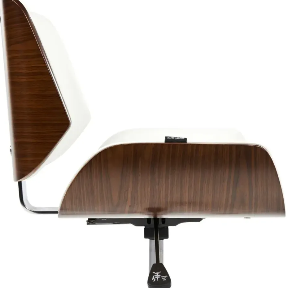 TOTOWA - Bureaustoel - Donkerhout/Zwart - Kunstleer