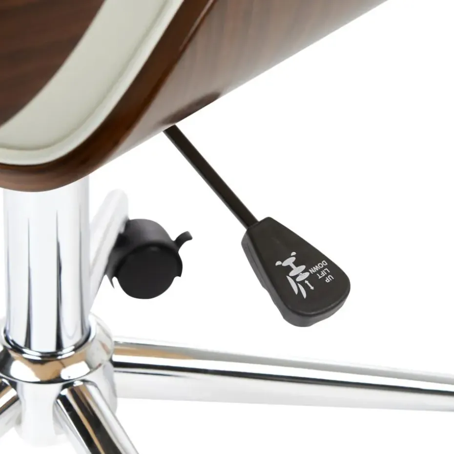 TOTOWA - Bureaustoel - Donkerhout/Zwart - Kunstleer