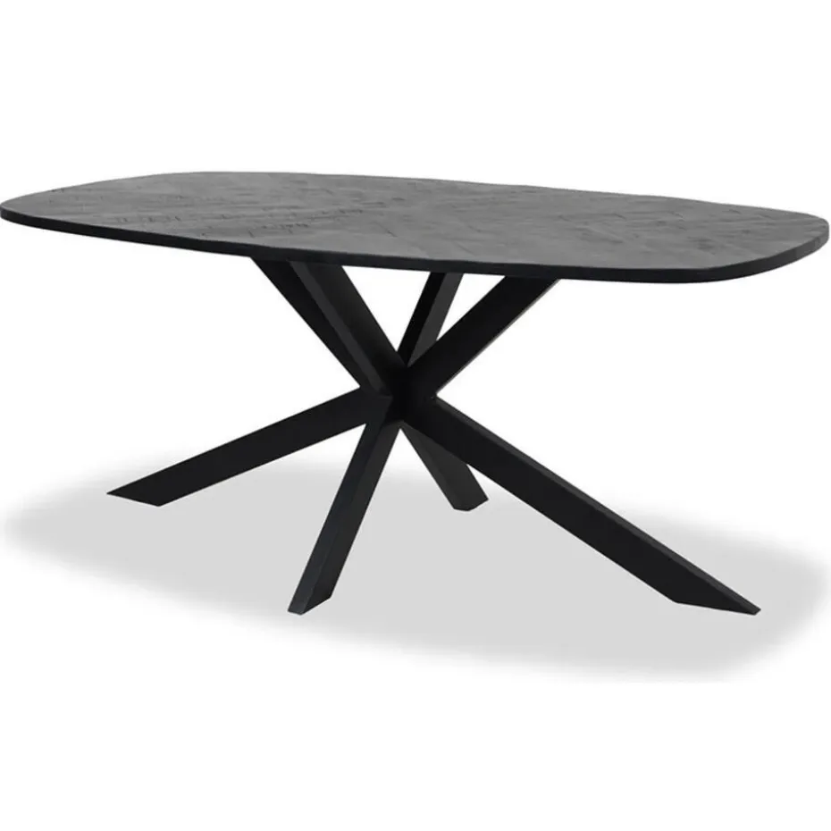 Tower Living Silvi eettafel visgraat zwart 200x110x78