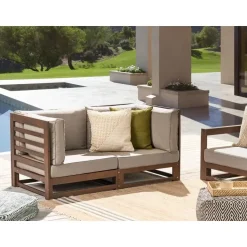 TRANI - Loungebank - Donkere houtkleur - Acaciahout