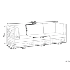TRANI - Loungebank 3-zits - Bruin - Acaciahout