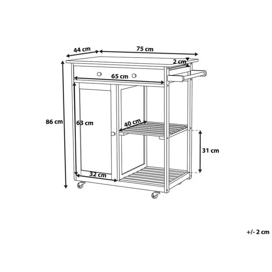TRAPANI - Keukentrolley - Wit - MDF