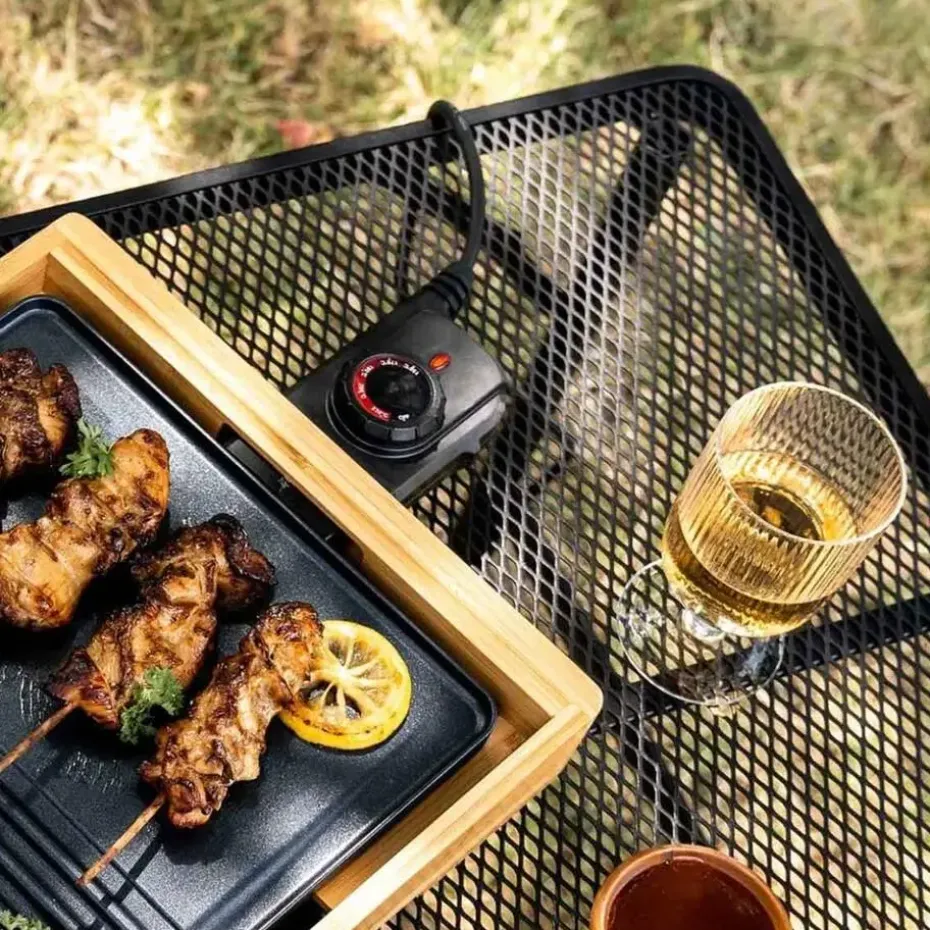 Travellife Greccio inklapbare kampeertafel mesh black - 90x60x66,5 cm