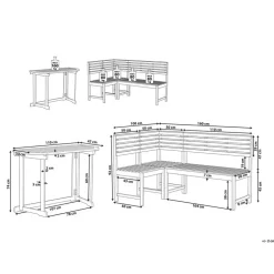 TREIA - Tuinset voor 4 - Lichte houtkleur - Acaciahout