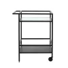Trolley Zwart Metaal/Glas - 70x42x85cm - Bronco