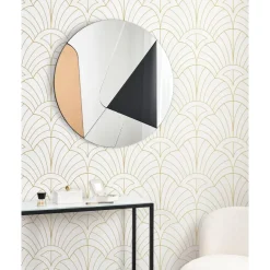 TROUVILLE - Wandspiegel - Goud/Zwart - 80 cm - Glas