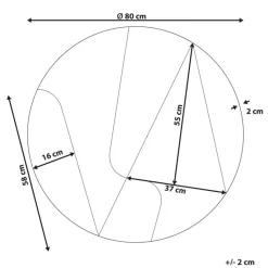 TROUVILLE - Wandspiegel - Goud/Zwart - 80 cm - Glas