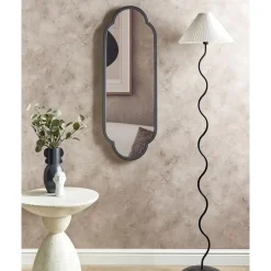 TROUY - Wandspiegel - Zwart- 32 x 102 cm - Metaal