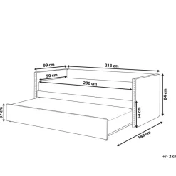 TROYES - Slaapbank - Perzik - 90 x 200 cm - Bouclé