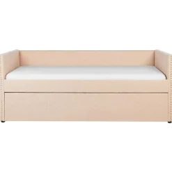 TROYES - Slaapbank - Perzik - 90 x 200 cm - Bouclé