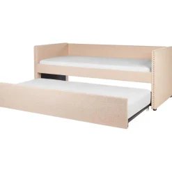 TROYES - Slaapbank - Perzik - 90 x 200 cm - Bouclé