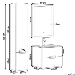 TUDELA - Badkamermeubel - Wit - MDF