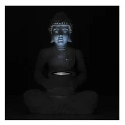 Tuinbeeld - Boeddha - incl verlichting - solar - polystone - 31 cm