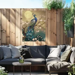 Tuinposter Birds in Style - 80 x 60cm - Blauw