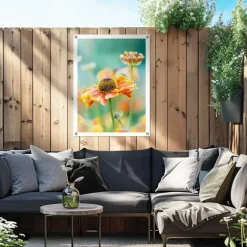 Tuinposter Bloem - 80 x 60cm - Oranje