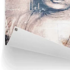 Tuinposter Boeddha - 80 x 60cm - Bruin