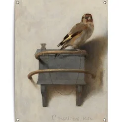 Tuinposter Carel Fabritius Het Puttertje - 80 x 60cm - Bruin