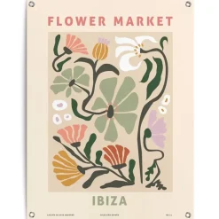 Tuinposter Flower Market - 80 x 60cm - Roze