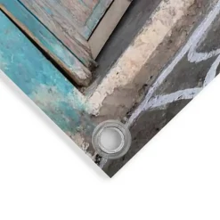 Tuinposter Greek Facade - 60 x 80cm - Roze