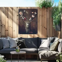 Tuinposter Hert - 80 x 60cm - Bruin