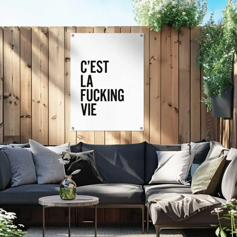 Tuinposter Het leven - 80 x 60cm - Zwart-Wit