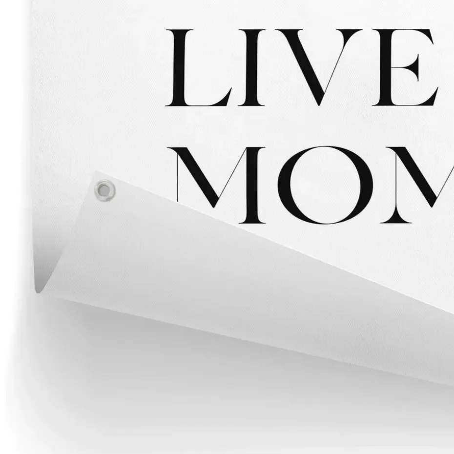 Tuinposter Live in the Moment - 60 x 80cm - Zwart-Wit