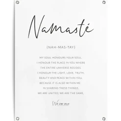Tuinposter Namasté - 80 x 60cm - Zwart-Wit