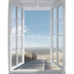 Tuinposter Noordzee uitzicht - 80 x 60cm - Blauw