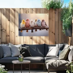 Tuinposter Pastel Birds - 60 x 80cm - Bont