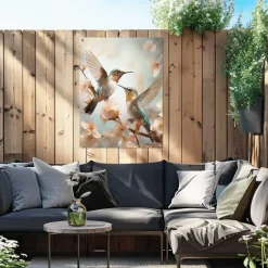 Tuinposter Spring Birds - 80 x 60cm - Blauw