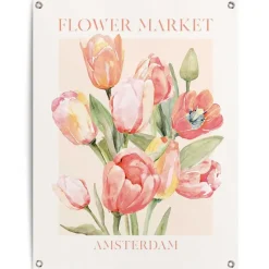 Tuinposter Tulips From Amsterdam - 80 x 60cm - Rood