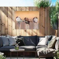 Tuinposter Vogels - 60 x 80cm - Beige
