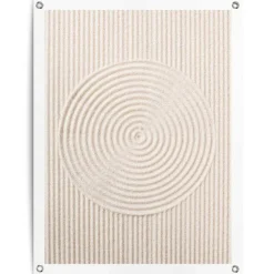 Tuinposter Zandcirkels - 80 x 60cm - Beige
