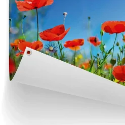 Tuinposter Zomerbloemen - 60 x 80cm - Rood