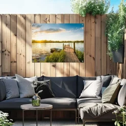 Tuinposter Zonsopgang - 60 x 80cm - Blauw