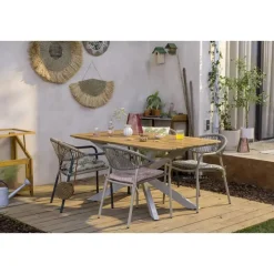 Tuintafel Perpignan - zand/metaal - 75x160x90 cm