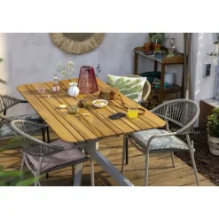 Tuintafel Perpignan - zand/metaal - 75x160x90 cm