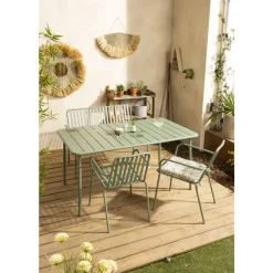 Tuintafel Vence - metaal lichtgroen - 72x150x90 cm